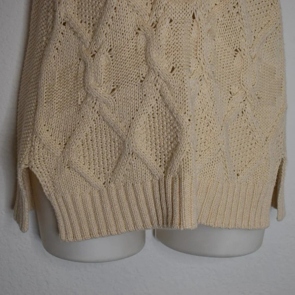 Sundance Sweater Tank Tunic Sz S Kenzie Cable Crochet Neutral Coastal Boho - Picture 6 of 13